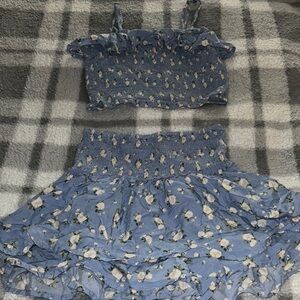Two piece Hollister floral set. Tank and skort!